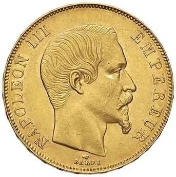 FRANCIA, NAPOLEONE III (1852-1870), 50 FRANCHI 1857 PARIGI
