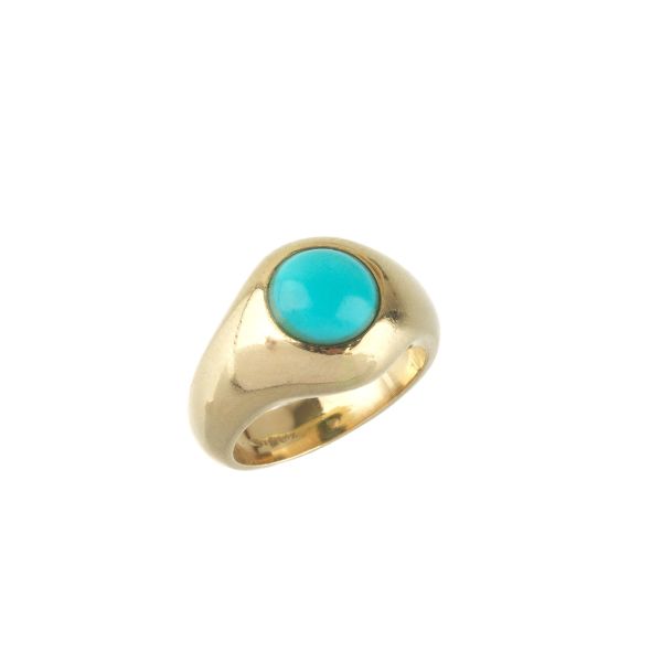 TURQUOISE RING IN 18KT YELLOW GOLD