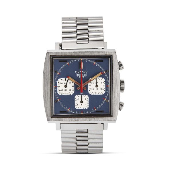 HEUER MONACO REF. 73633  N. 166XX STAINLESS STEEL WRISTWATCH