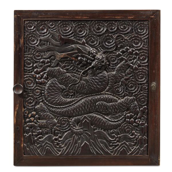 A PANEL MOUNTED AS A WARDROBE DOOR, CHINA, QING DYNASTY, 19 CENTURY