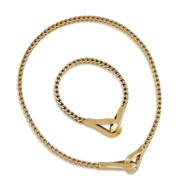 POMELLATO CHAIN BRACELET AND NECKLACE IN 18KT YELLOW GOLD