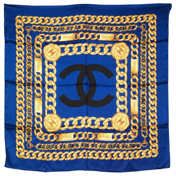 CHANEL CHAINS SILK SCARF
