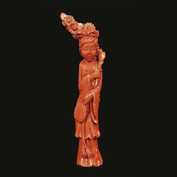 A CARVING CORAL SCULPTURE, CHINA, LATE QING DYNASTY