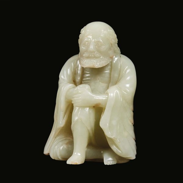 



INTAGLIO IN GIADA RAFFIGURANTE SAGGIO, CINA, DINASTIA QING, SEC. XIX