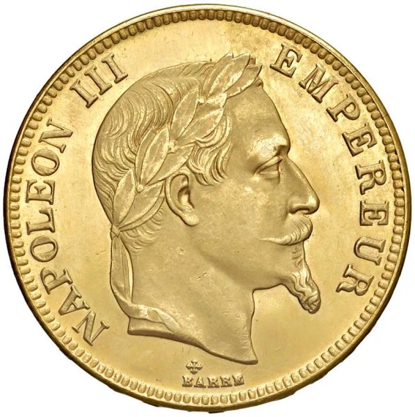 



RIPRODUZIONE DEI 100 FRANCHI 1856 DI NAPOLEONE III