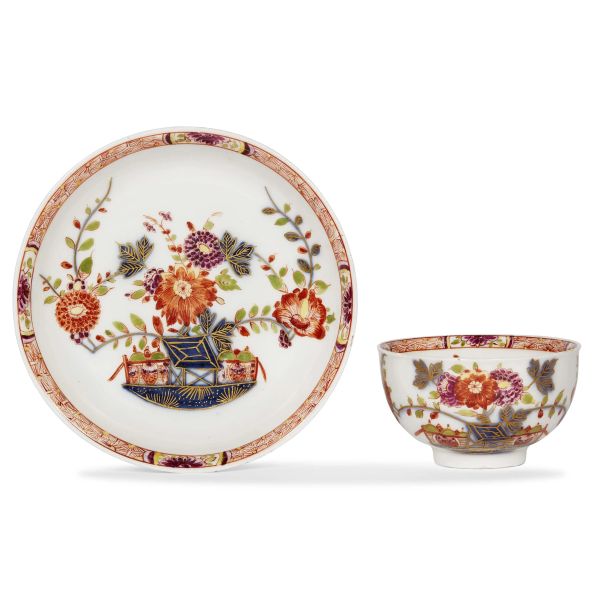 A MEISSEN CUP WITH SAUCER, GERMANY, 18TH CENTURY