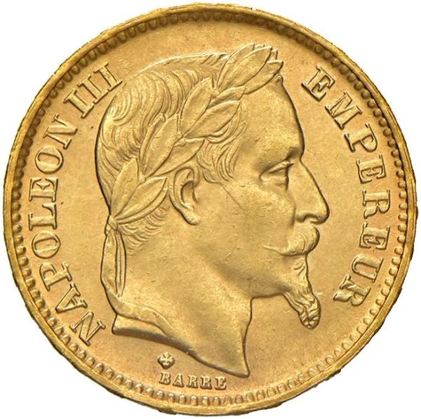      FRANCIA. NAPOLEONE III (1852-1870). 20 FRANCHI 1863 BB 
