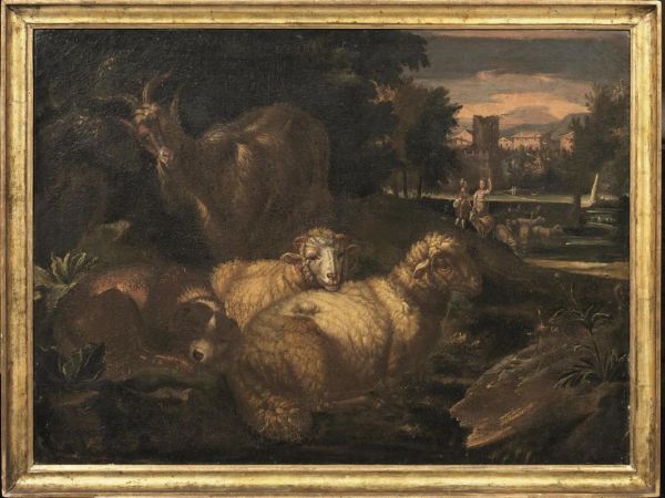  Seguace di Philipp Peter Roos detto Rosa da ivoli,   fine sec. XVII-inizi XVIII 