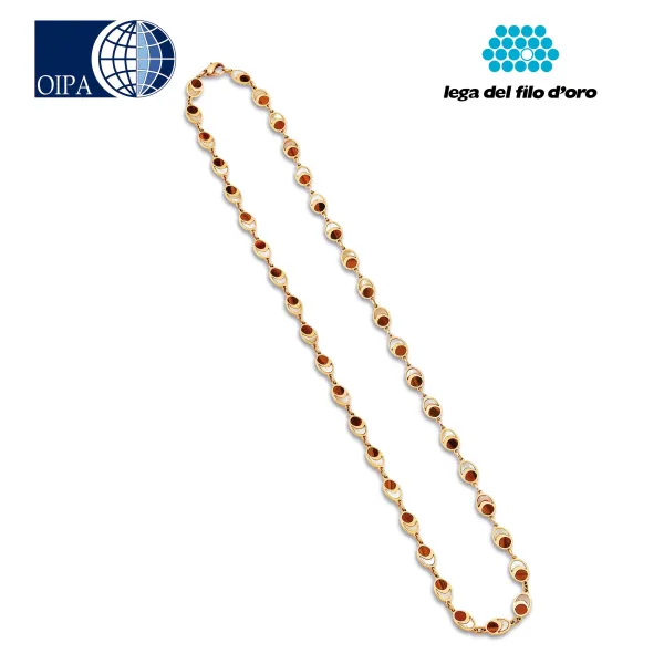 Bulgari - 



BULGARI LUNGA COLLANA CON OCCHIO DI TIGRE E MADREPERLA