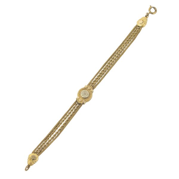 CHAIN BRACELET IN LOW TITLE THREE TONE GOLD
