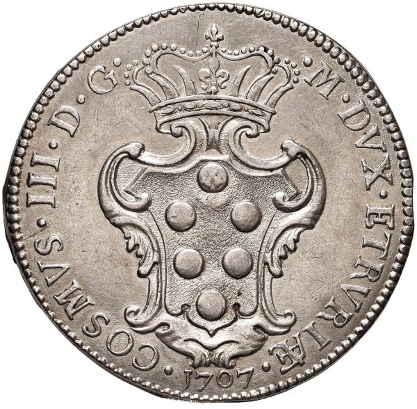 LIVORNO COSIMO III DE&rsquo; MEDICI (1670-1723) PEZZA DELLA ROSA 1707