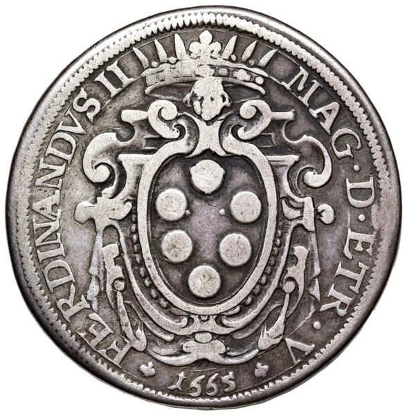 LIVORNO, FERDINANDO II DE&rsquo; MEDICI (1621-1670), PEZZA DELLA ROSA 1665