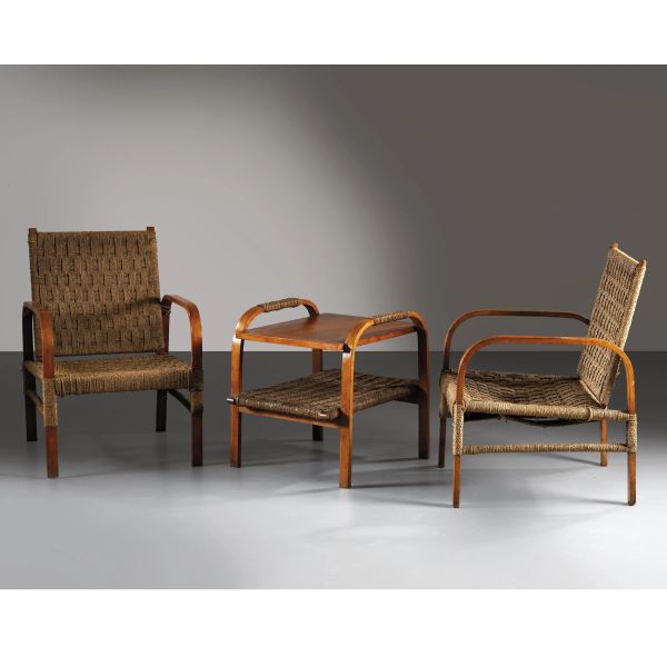 



TWO ARMCHAIRS AND A LOW TABLE