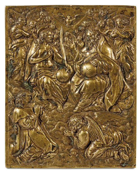 German, first half 17th century, the Trinity, bronze