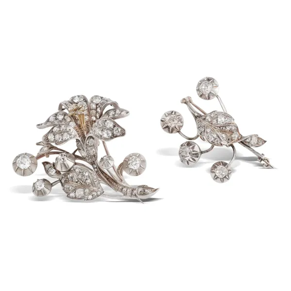 



DIAMOND FLORAL BROOCHES IN SILVER AND GOLD