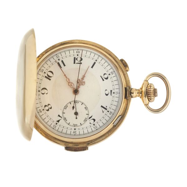 



MONOPUSHER CHRONOGRAPH QUARTER REPEATER YELLOW GOLD POCKET WATCH