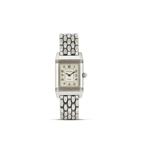 JAEGER LECOULTRE REVERSO DUETTO LADY REF. 266.8.44 STAINLESS STEEL WRISTWATCH