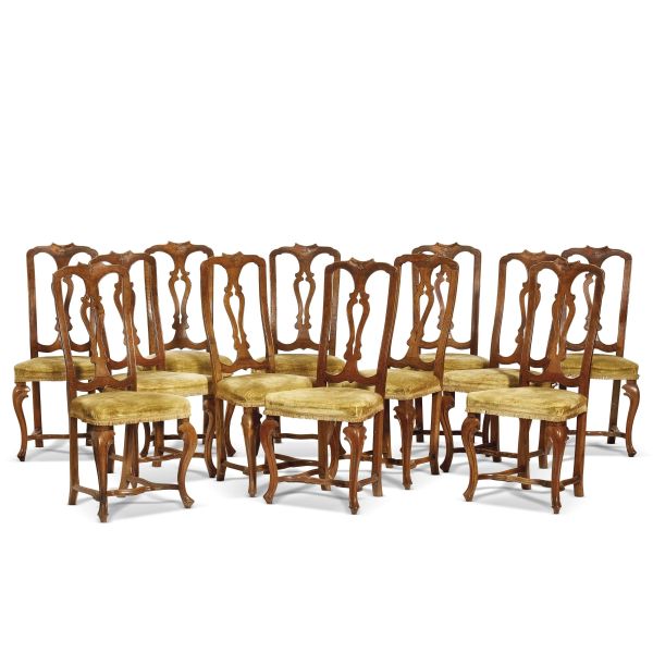 



TWELVE VENETIAN CHAIRS, HALF 18TH CENTURY