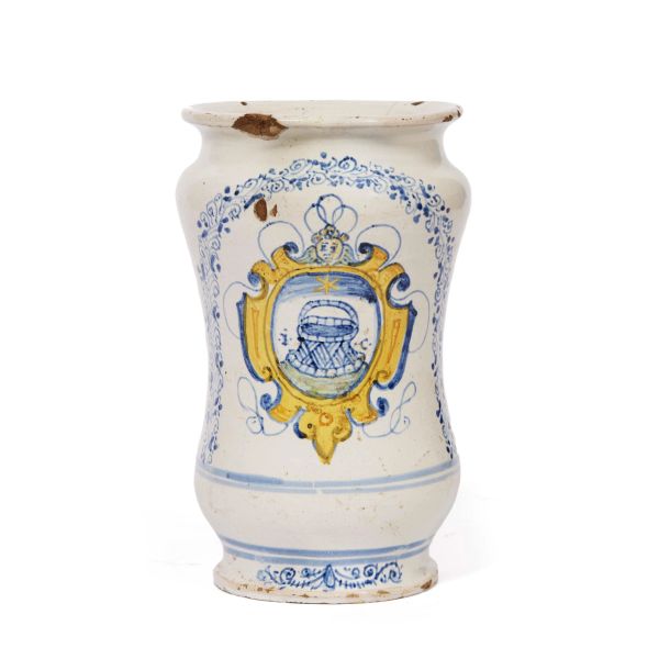 A PHARMACY JAR (ALBARELLO), CASTELLI, EARLY 17TH CENTURY