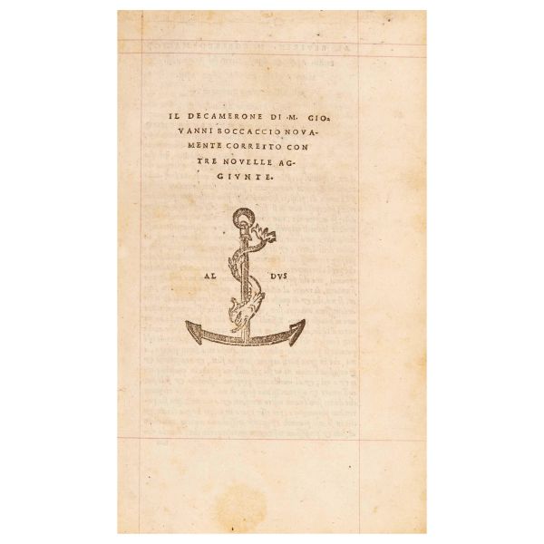 La prima edizione aldina proveniente dalla collezione di Sir John Hayford Thorold