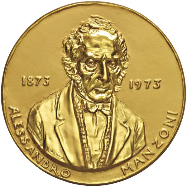      MEDAGLIA D&rsquo;ORO DEL COMUNE DI MILANO SUL CENTENARIO MANZONIANO 1974 