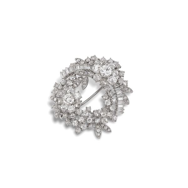 FLOWERING BRANCH DIAMOND BROOCH IN PLATINUM