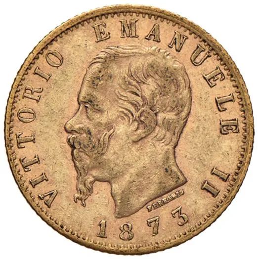 SAVOIA, REGNO D&rsquo;ITALIA, VITTORIO EMANUELE II (1861-1878), 20 LIRE 1873 MILANO