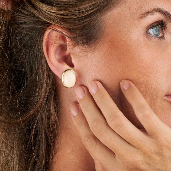 PAIO DI ORECCHINI A CLIP CON CORALLO ROSA