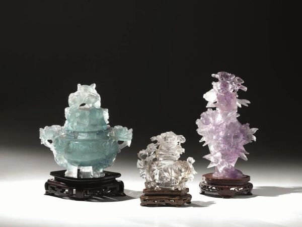  Piccolo contenitore, Cina sec. XIX, in cristallo di rocca, il coperchio e   