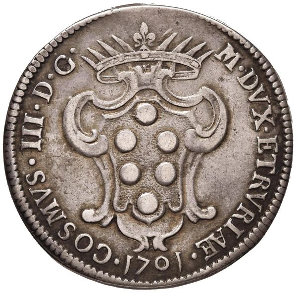 LIVORNO COSIMO III DE&rsquo; MEDICI (1670-1723) PEZZA DELLA ROSA 1701