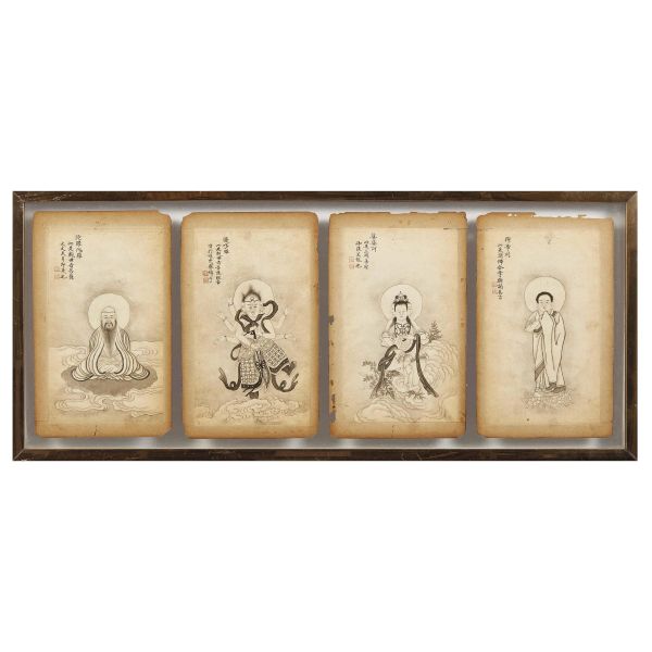 FOUR PAINTINGS, CHINA, QING DYNASTY, 19TH CENTURY
