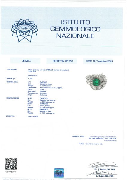 ANELLO CON SMERALDO COLOMBIANO E DIAMANTI