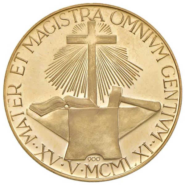 VATICANO. MEDAGLIA ORO 1961 CHE COMMEMORA L&rsquo;ENCICLICA MATER ET MAGISTRA DI PAPA GIOVANNI XX...