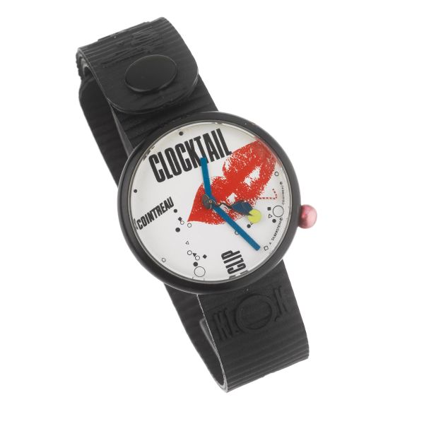 ALAIN SILBERSTEIN &quot;CLOCKTAIL&quot; PLASTIC AND STEEL WRISTWATCH