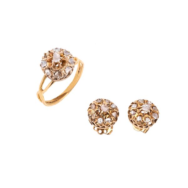 



DIAMOND FLORAL DEMI-PARURE IN 14KT GOLD 
