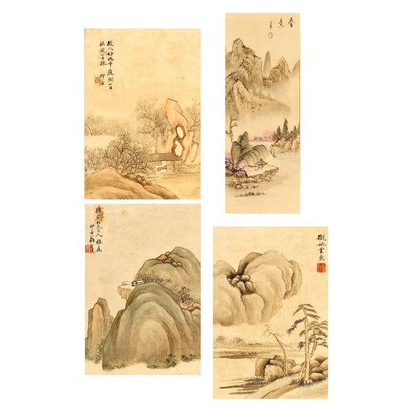 



FOUR MINIATURE SCROLLS, CHINA, XX C.