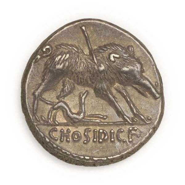 Hosidia - Denario C. Hosidius C.f. Geta (68 o 71 a.C.) - Zecca: Roma