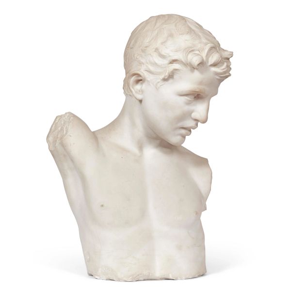 



Lorenzo Guazzini, bust of a young boy, white marble
