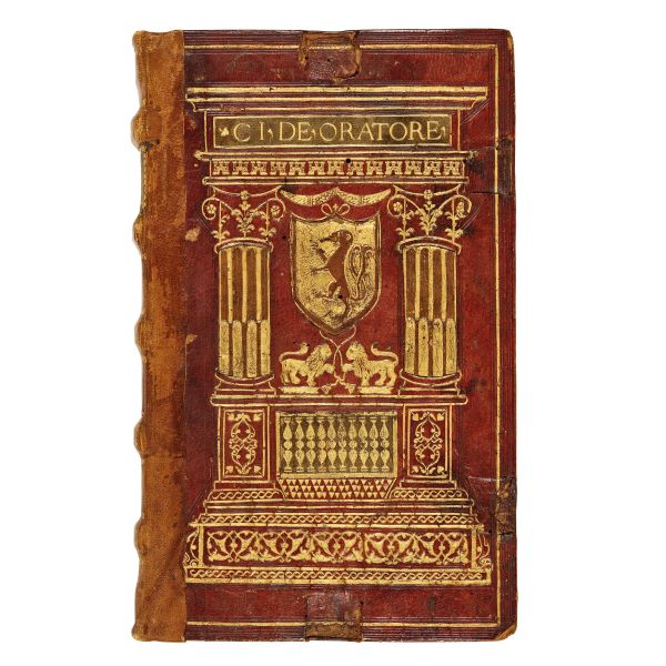 Una legatura architettonica a intarsio di grandissima importanza e rarità su un superbo manoscritto calligrafico prodotto da uno dei più grandi scribi del Rinascimento, Bartolomeo Sanvito, datato e firmato con le sue iniziali al colophon