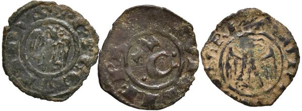 ZECCHE VARIE CORRADO II (CORRADINO) (1254-1258) SETTE MONETE DI RAME
