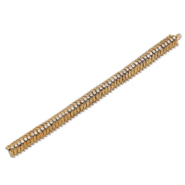 Tiffany &amp; Co - 



TIFFANY &amp; CO. NEW YORK DIAMOND BRACELET IN 18KT TWO TONE GOLD