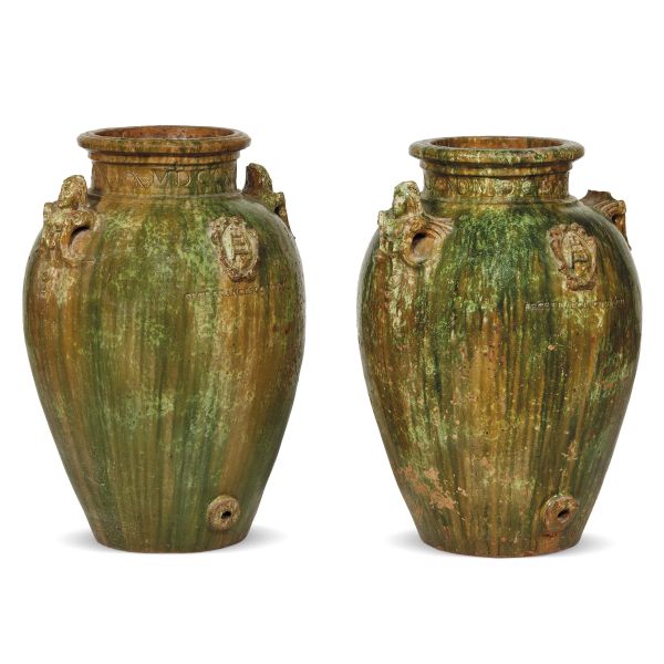 COPPIA DI GRANDI ORCI STEMMATI, IMPRUNETA, FRANCESCO VANNI, 1661