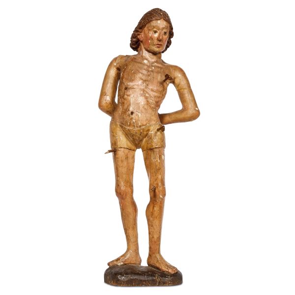 



Umbrian school, second half 15th century, Saint Sebastian, carved and polychrome wood