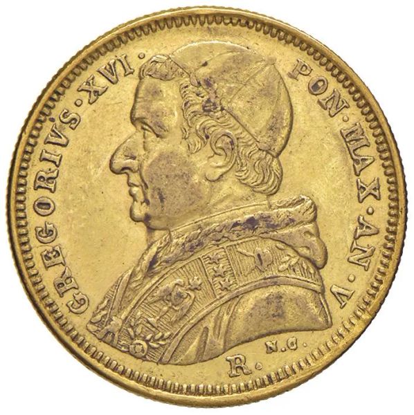      ROMA. STATO PONTIFICIO. GREGORIO XVI (1831-1846) 5 SCUDI 1835 an. V  