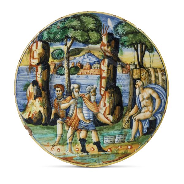 A PLATE (TO  NDINO)  , CASTELDURANTE, PICCHI WORKSHOP, CIRCA 1550-1560