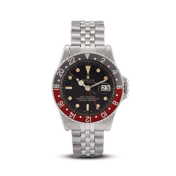 Rolex - ROLEX GMT MASTER GILT DIAL REF. 1675 N. 14375XX STAINLESS STEEL WRISTWATCH, 1966