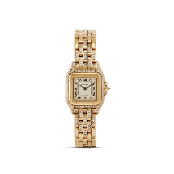 Cartier - CARTIER PANTHERE SMALL SIZE LADY'S WATCH IN YELLOW GOLD WITH DIAMONDS