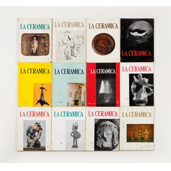 



12 VOLUMES OF THE&nbsp; MAGAZINE &laquo;LA CERAMICA&raquo; 1961