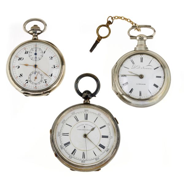 



THREE SILVER POCKET WATCHES