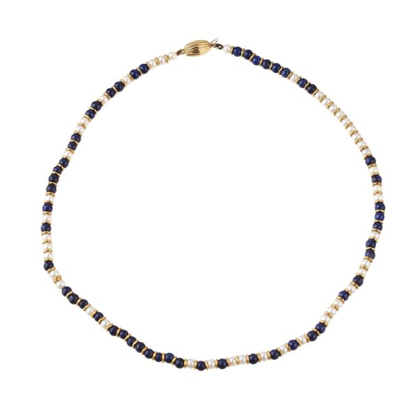 



PEARL AND CHALCEDONY NECKLACE IN 18KT YELLOW GOLD